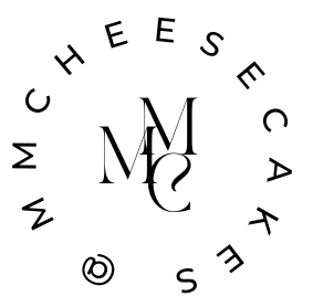 MM Cheesecakes circular logo design.